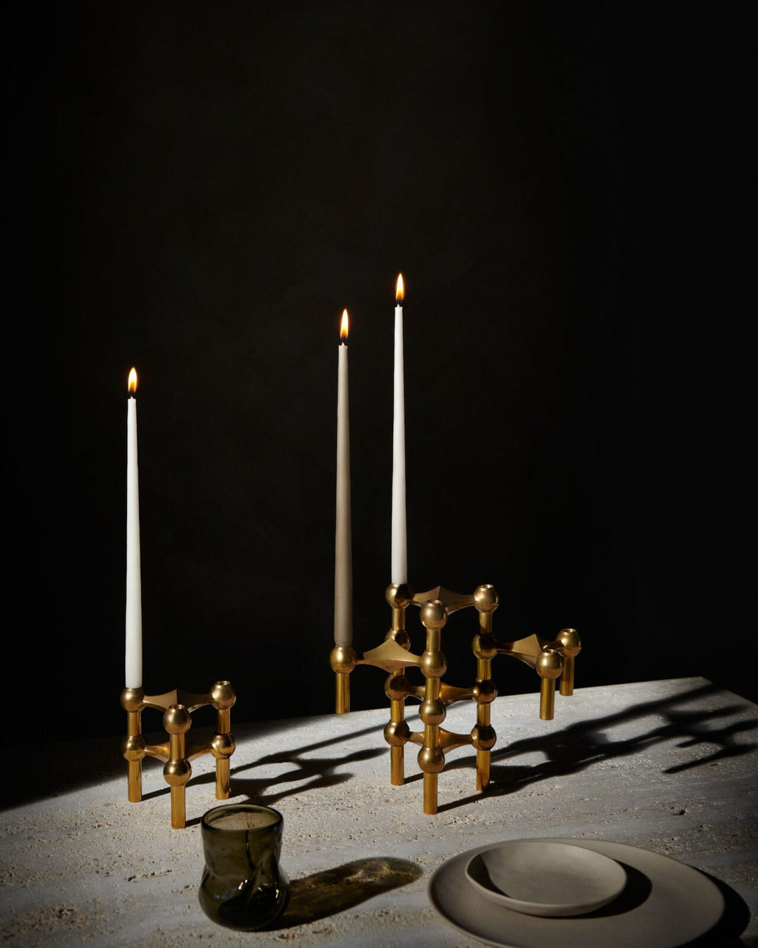 STOFF Nagel Taper Candle by Ester & Erik, Taupe, Set of 6 - ökenhem