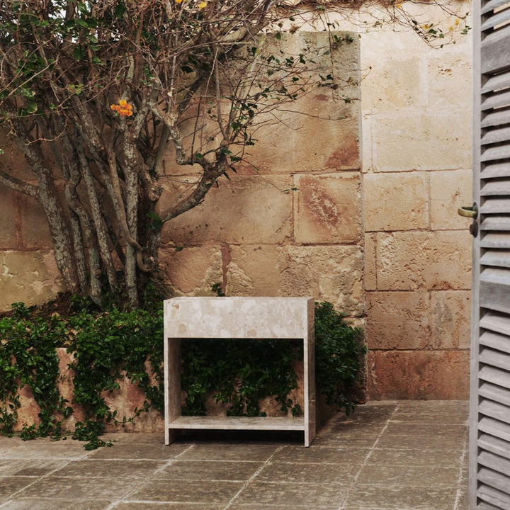 Stone Plant Box with Shelf - ökenhem