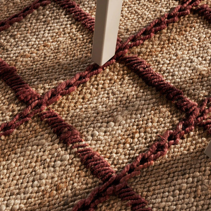 Strata Jute Rug - Burgundy - ökenhem
