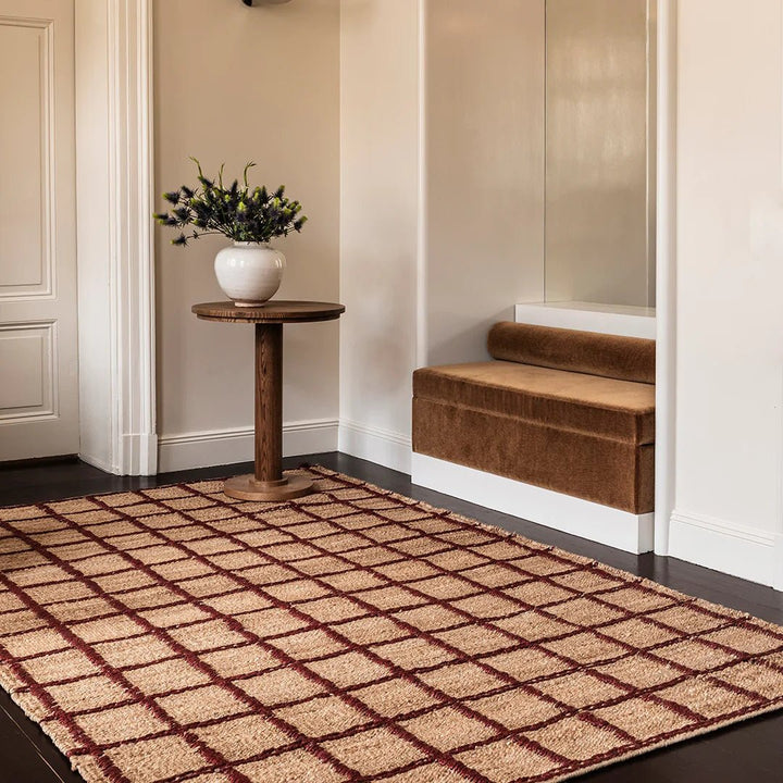 Strata Jute Rug - Burgundy - ökenhem