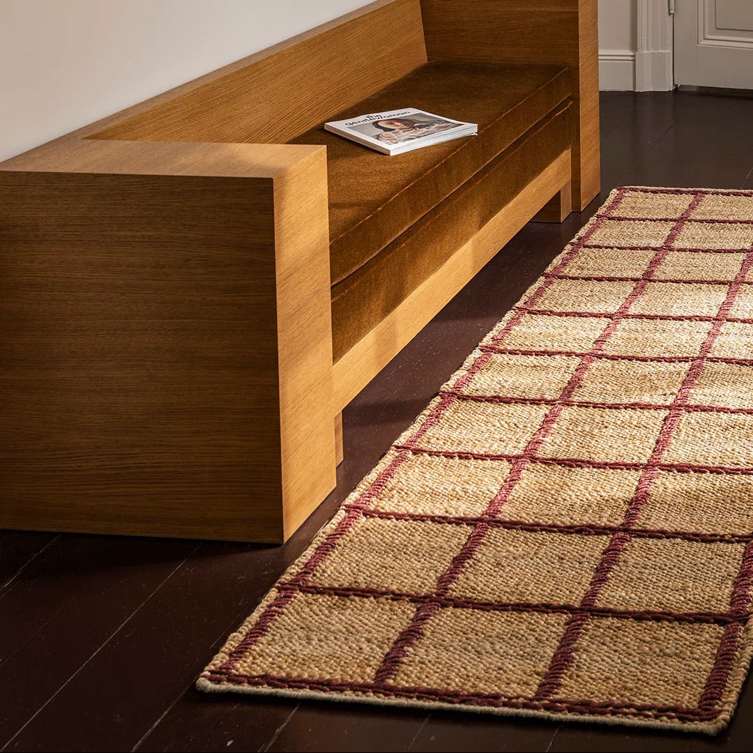 Strata Jute Rug - Burgundy - ökenhem