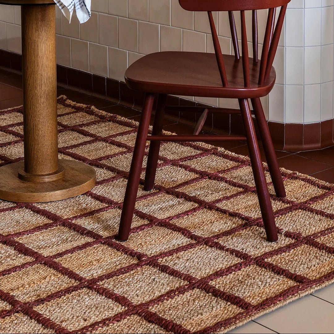 Strata Jute Rug - Burgundy - ökenhem