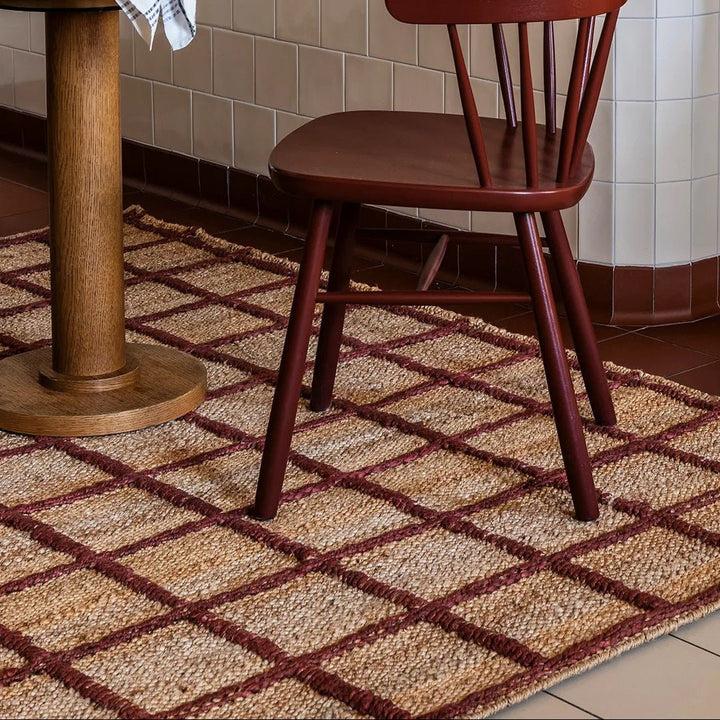 Strata Jute Rug - Burgundy - ökenhem