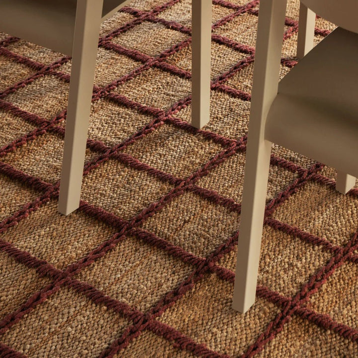 Strata Jute Rug - Burgundy - ökenhem