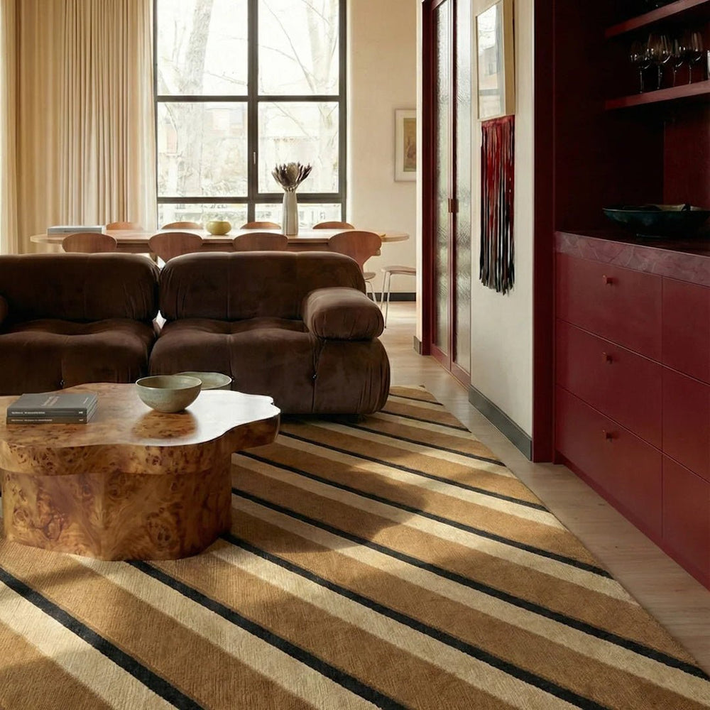Teklan Diagonal Wool Rug - Sand - ökenhem