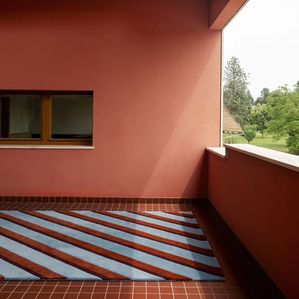 Teklan Diagonal Wool Rug - Sky - ökenhem