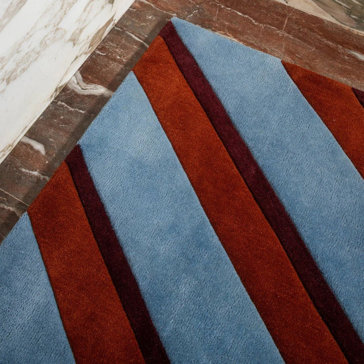 Teklan Diagonal Wool Rug - Sky - ökenhem