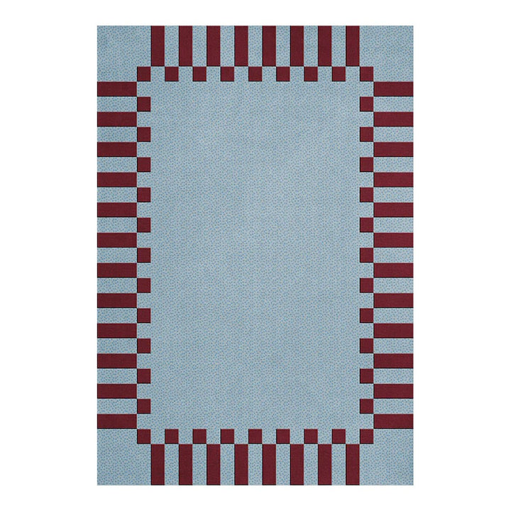 Teklan Frame Wool Rug - Mullberry Sky - ökenhem