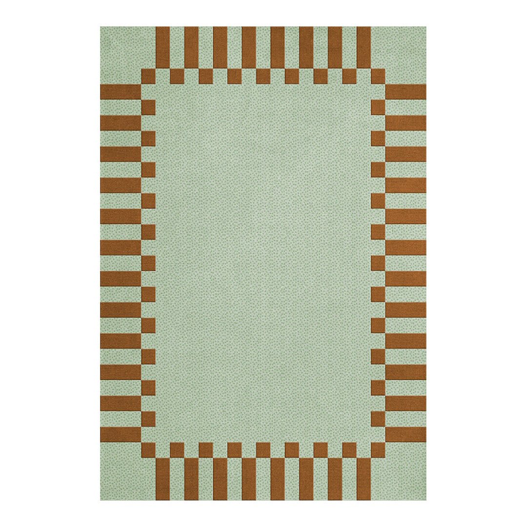 Teklan Frame Wool Rug - Pistachio Camel - ökenhem