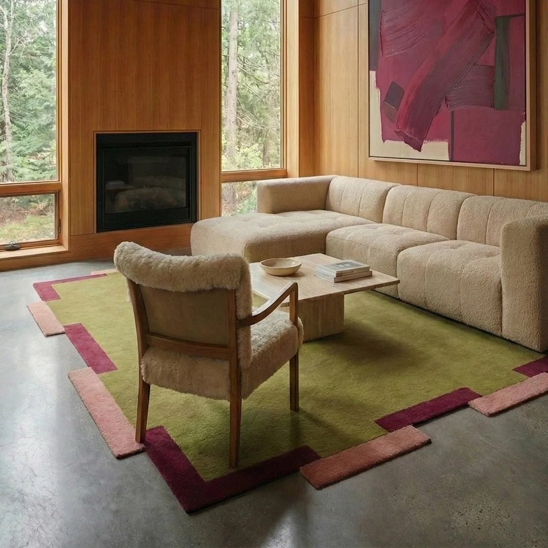 Teklan Fregio Wool Rug - Olive Blush - ökenhem