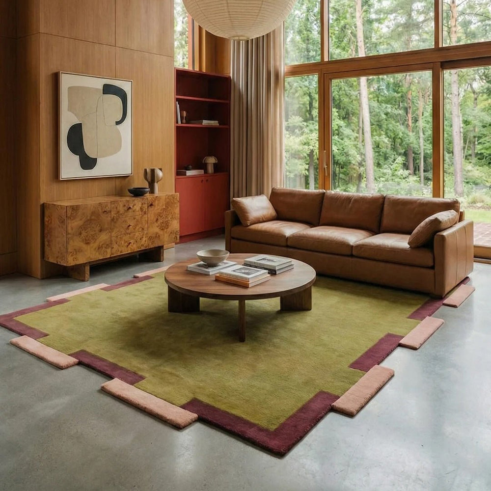 Teklan Fregio Wool Rug - Olive Blush - ökenhem