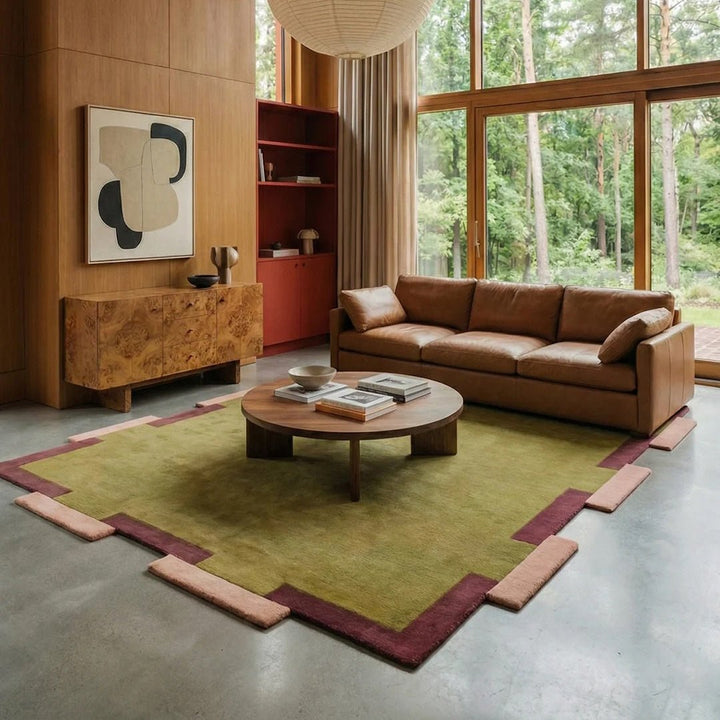 Teklan Fregio Wool Rug - Olive Blush - ökenhem