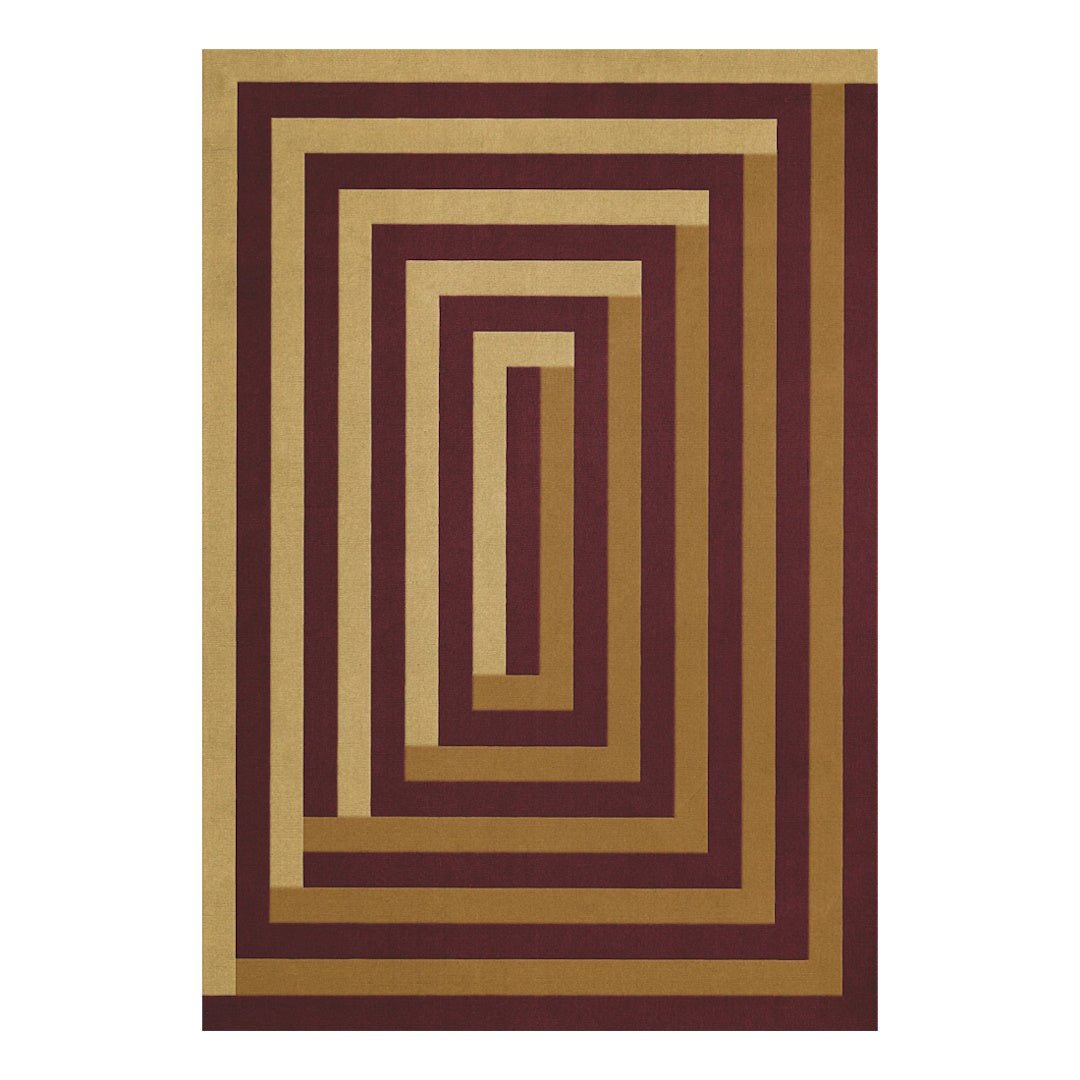 Teklan Labyrinth Wool Rug - Mulberry Sand - ökenhem