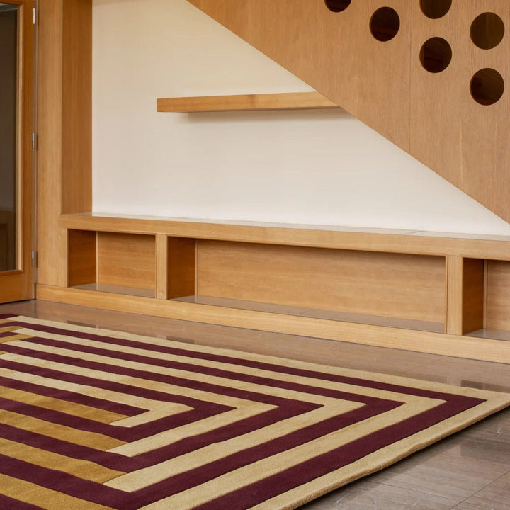 Teklan Labyrinth Wool Rug - Mulberry Sand - ökenhem