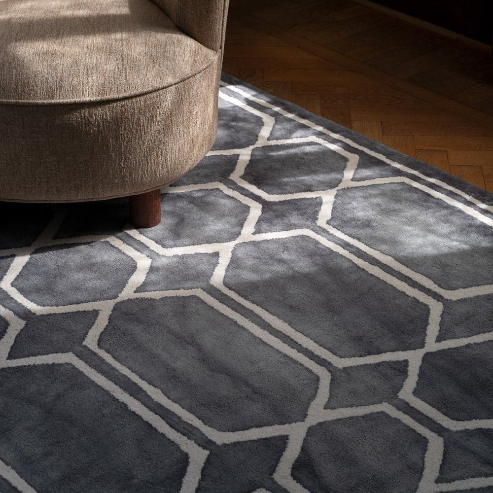 Tie Dye Graphite Ink Rug - ökenhem