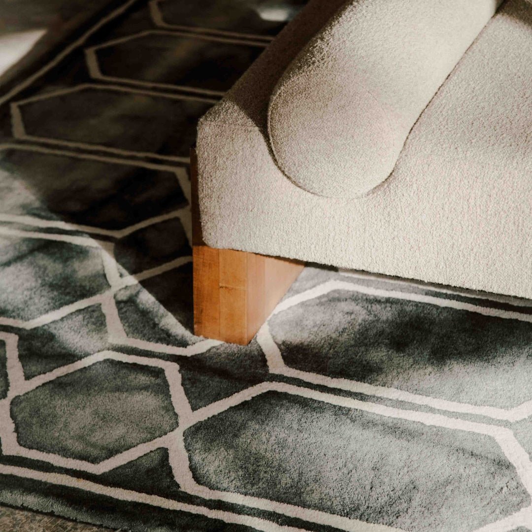 Tie Dye Graphite Ink Rug - ökenhem