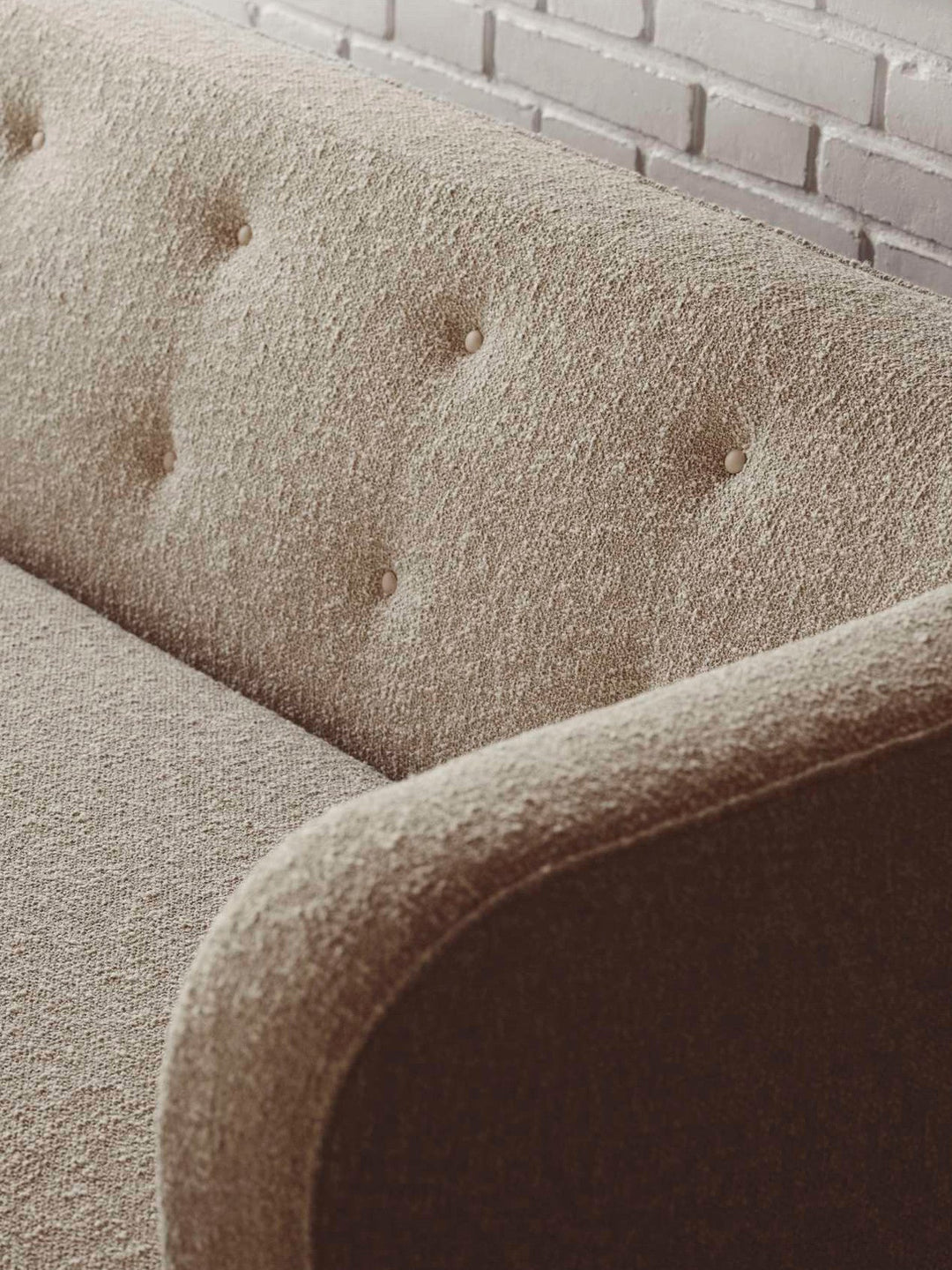 Vilhelm Sofa, Signature Sofa with Dark Stained Oak Legs, Sacho Zero with Vegetal Buttons - ökenhem