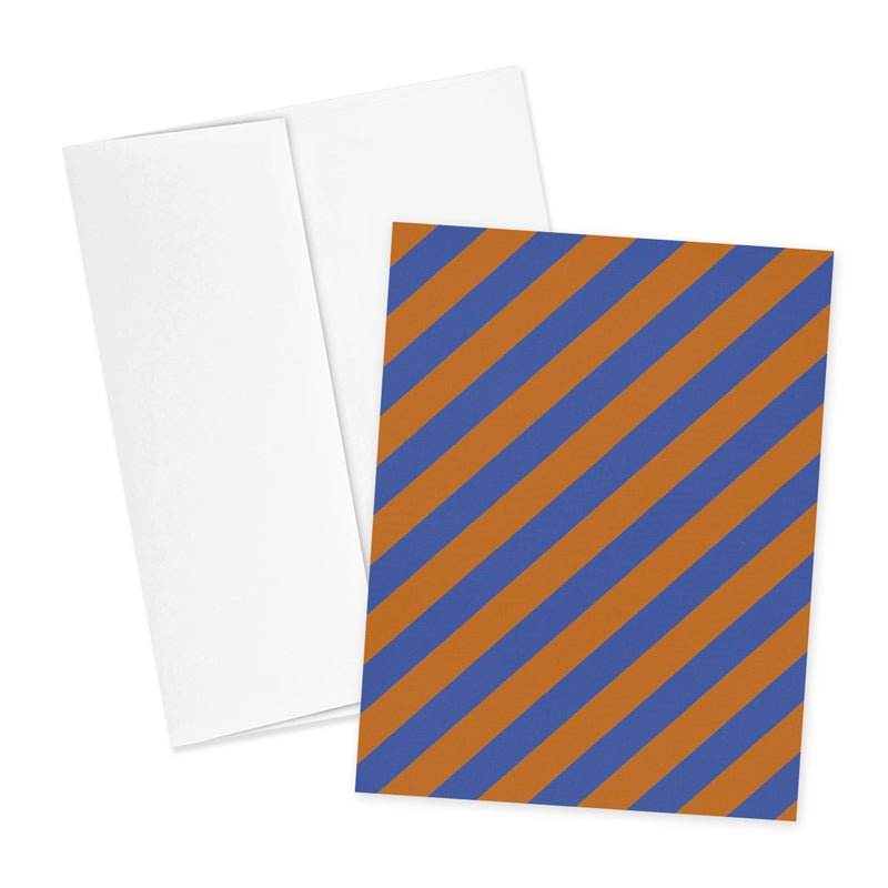 Blue and Rust Striped Notecard - ökenhem