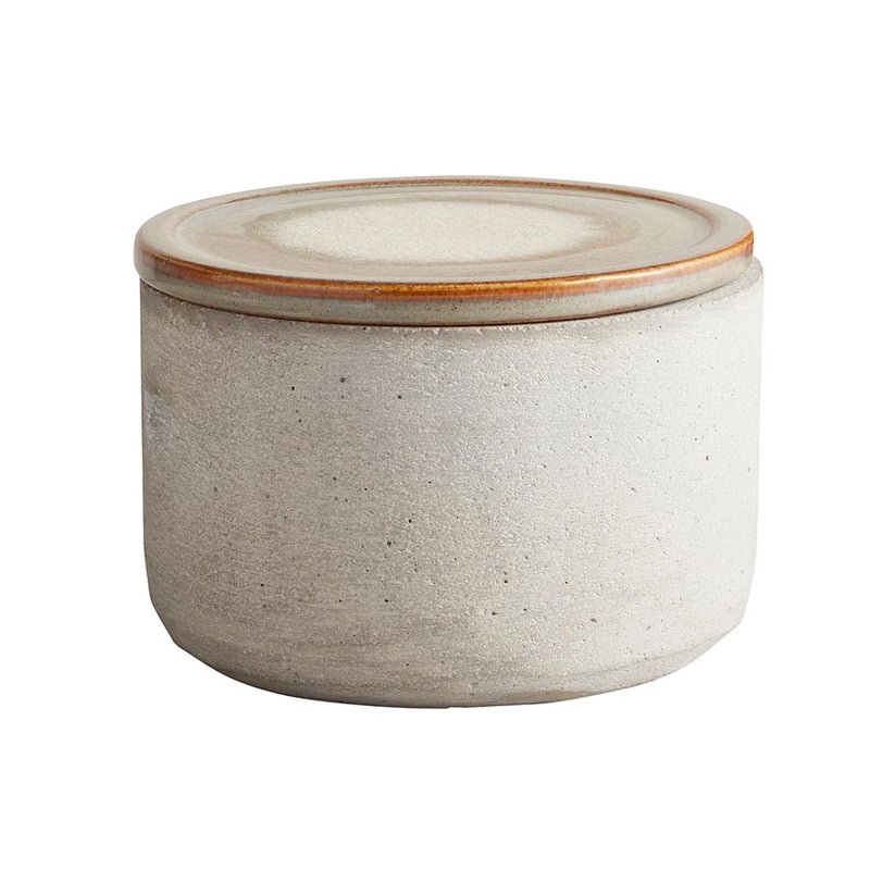 Cement Vessel with Glazed Ceramic Lid - Field Study