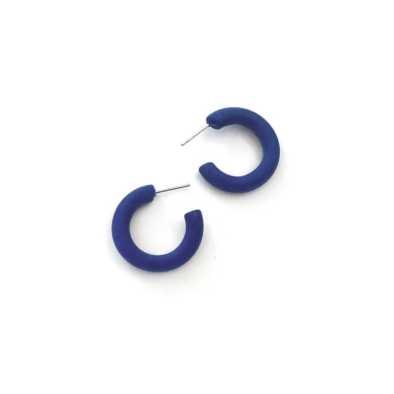 Cobalt Lucite Hoop Earrings - Field Study