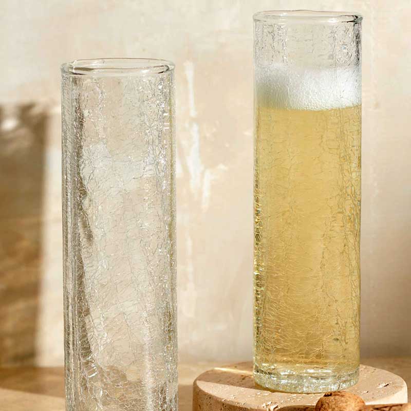 Crackle Glass Champagne Flutes (Set of 4) - ökenhem