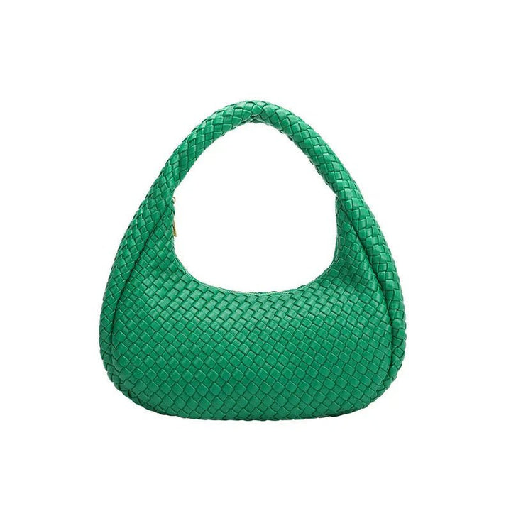 Hand Woven Luxury Vegan Leather Bag in Green - Field Study