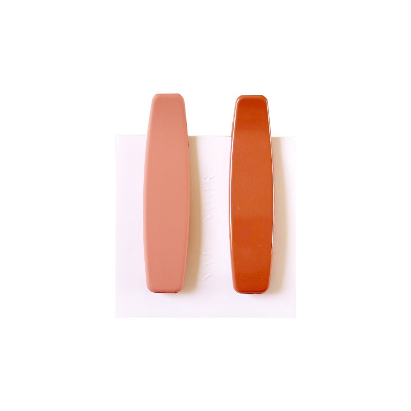 Lani Hair Clip Set in Peach and Terracotta - Field Study