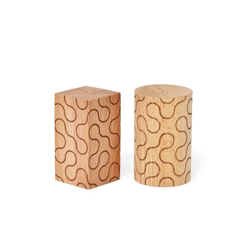 Patterned Wood Salt and Pepper Shakers - Field Study